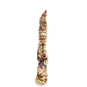 Old World Christmas Santa Claus Faces Figurine Tall 11.5" x 2"